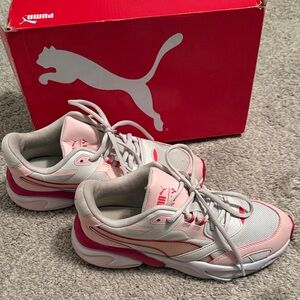 Puma Women's Pink and Gray Sneakers